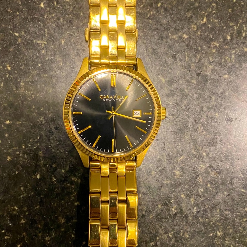 Caravelle New York Gold Plated Unisex Watch